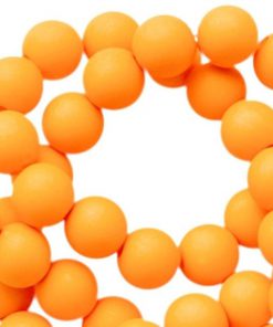 Acryl kralen mat 6mm Oranje tangerine
