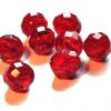 Facet glaskralen rood 8mm