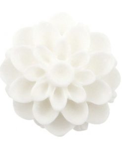 Dahlia bloem kralen wit 14mm