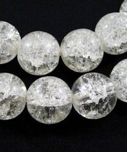 Glaskralen crackle wit 12mm