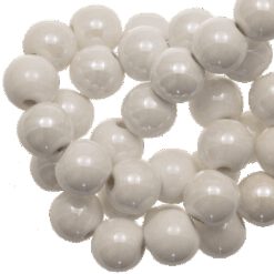 Keramiek kralen 10mm wit met glans
