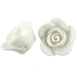Acryl ivoor kleurige roosjes 15mm