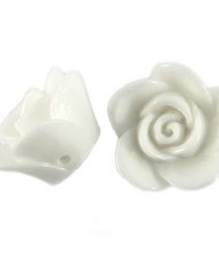 Acryl ivoor kleurige roosjes 15mm