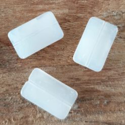 Glaskralen melkwit plat 12x20mm
