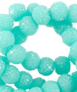 Sparkling beads turquoise groen 8mm