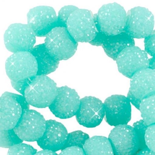 Sparkling beads turquoise groen 8mm