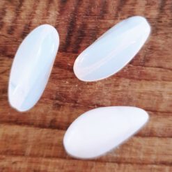 Glaskralen melkwit 10X20mm langwerpig