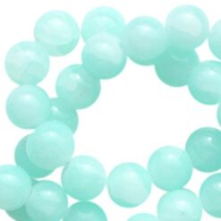 Crackled opal glaskralen 6mm turquoise green
