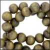Houten kralen rond 6mm Nature Olive green