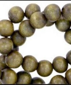 Houten kralen rond 6mm Nature Olive green