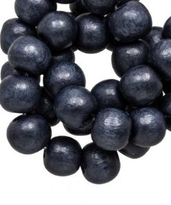 Houten Kralen Vintage Look (6 mm) Dark Blueberry