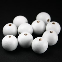 Houten kralen rond 8mm Wit