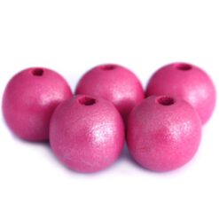 Houten kralen rond 8mm Fuchsia honey suckle