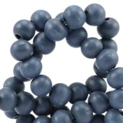 Houten Kralen Vintage Look (8 mm) Dark Blueberry