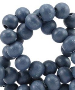Houten Kralen Vintage Look (8 mm) Dark Blueberry