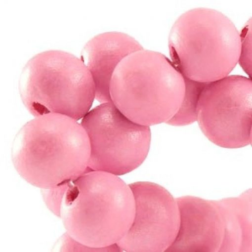 Houten kralen rond 8mm Rose sweet pink