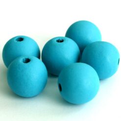 Houten Kralen 8mm Aqua azuurr blauw mat