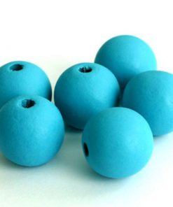 Houten Kralen 8mm Aqua azuurr blauw mat