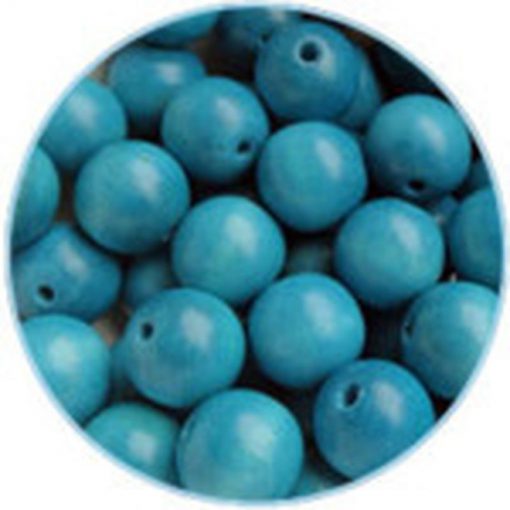 Houten Kralen 8mm Azuur blauw