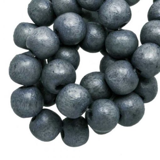 Houten Kralen Vintage Look (8 mm) Grey Blue