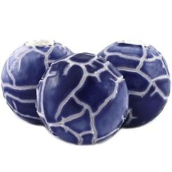 Keramiek kralen 14mm kobalt blauw crackle