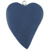 Houten bedel Hart 42x32mm blauw