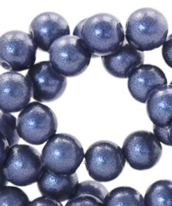 Glaskralen glitter dust Dark blue 8mm