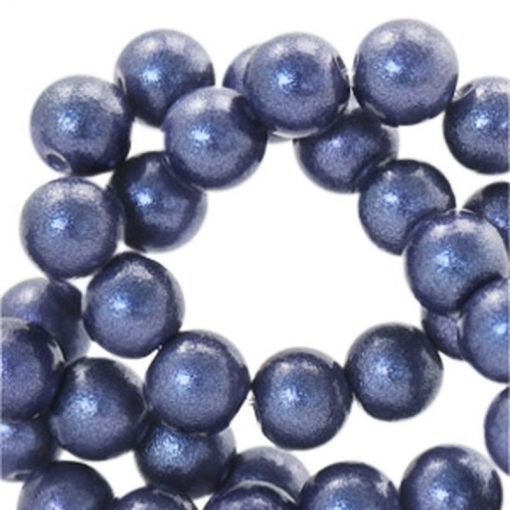 Glaskralen glitter dust Dark blue 8mm