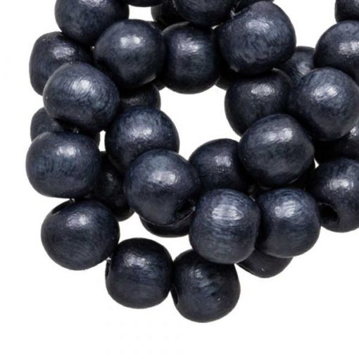 Houten Kralen Vintage Look (10 mm) Dark Blueberry