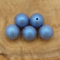 Glaskralen Blauw met parelglans 10mm