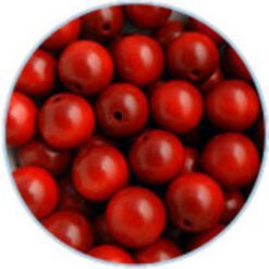 Houten Kralen nature Rood 12mm