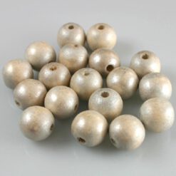 Houten Kralen Champagne beige met glans 12mm