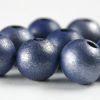 Houten Kralen Ibiza dark blue zilver 12mm