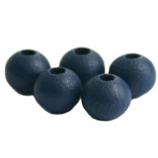 Houten Kralen Donker blauw 12mm