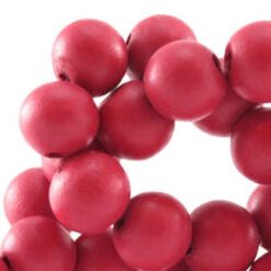 Houten Kralen Rose red 12mm