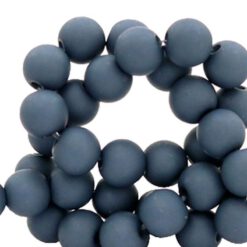 8mm Acryl kralen matt Peacoat blue
