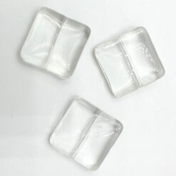 Glaskralen transparant plat vierkant 20x20mm