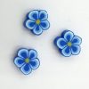 Fimo klei bloem kralen blauw 12mm