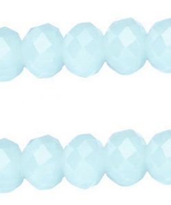 Top facet soft Light blue opal rondel 10x8mm