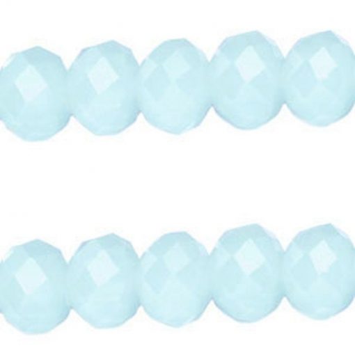 Top facet soft Light blue opal rondel 10x8mm