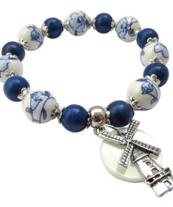 Houten Kralen Tropical delftsblauw 10mm