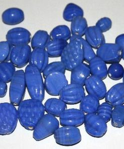Glaskralen mix Blauw plain (10-16mm)