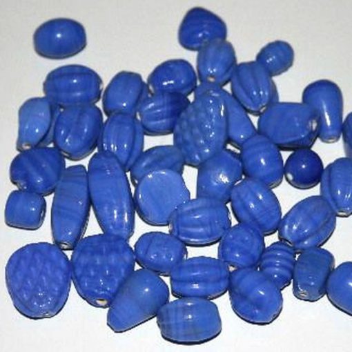 Glaskralen mix Blauw plain (10-16mm)