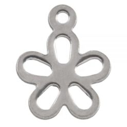 De RVS bedels in de kleRoestvrij stalen (RVS) stainless steel bedels bloem Zilver