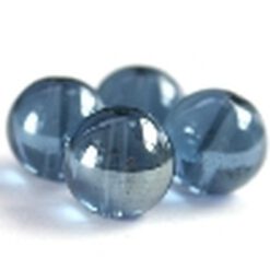 Glaskralen Montana blauw met glans 6mm