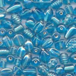 Glaskralen mix Aquamarine AB (10-16mm)