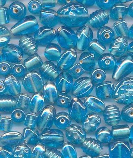 Glaskralen mix Aquamarine AB (10-16mm)