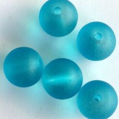 Glaskralen Opaal Turquoise mat 12mm