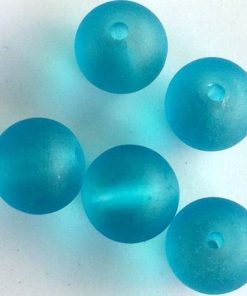 Glaskralen Opaal Turquoise mat 12mm