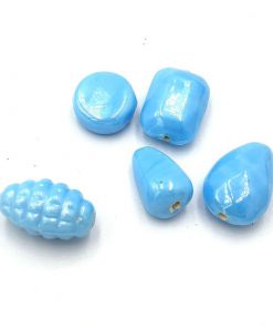 Glaskralen mix Turquoise glans (10-16mm)